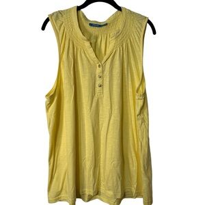 Set of 2 plus size sleeveless blouses, yellow and orange colors nwot